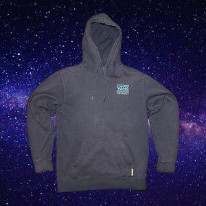 Navy Blue Checked Pattern Logo Vans Hoodie